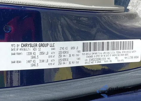 2013 Dodge Grand Caravan Sxt from USA, damaged, VIN 2C4RDGCG3DR611519